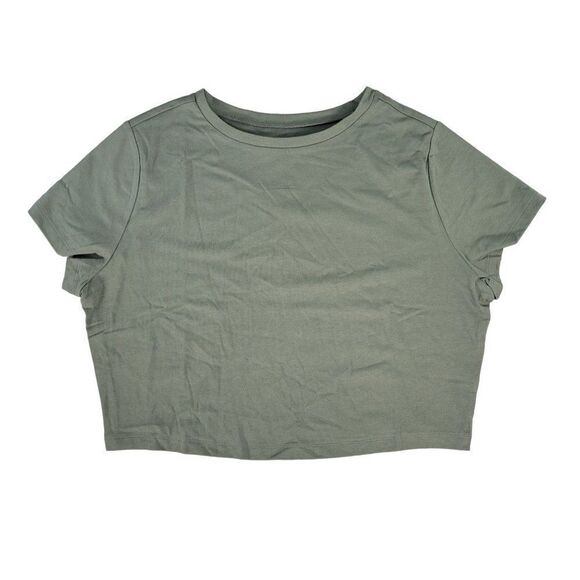 Wild Fable Women's Plus Olive Cropped T-shirt Sz 1X - Picture 1 of 6